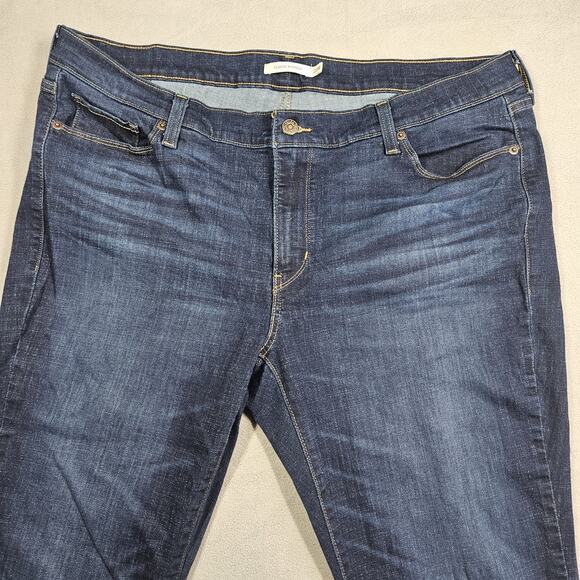 Levis Classic Boot Jeans Womens 20W Dark Wash Blue Stretch Denim Mid Rise - Picture 2 of 13